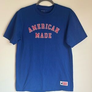 American Giant Shirt Mens Medium Blue American Made Flag Collection Short Sleeve